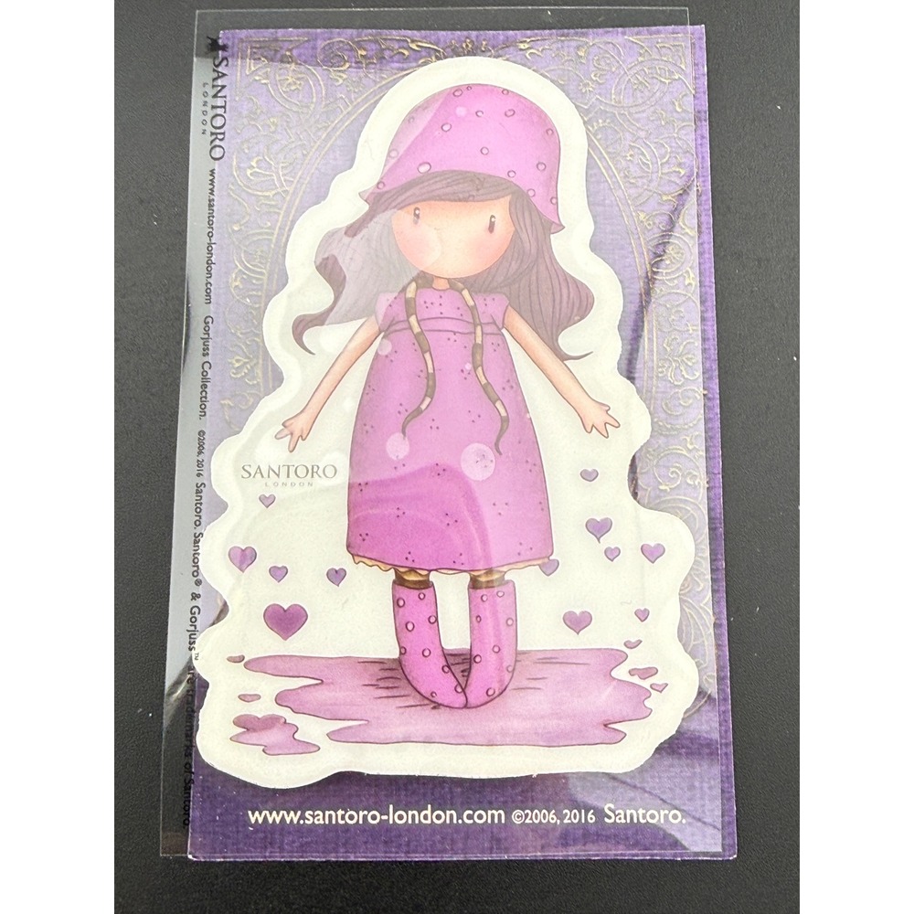 Santoro London Gorjuss Collection Purple Rain Girl Sticker Collectible 2016